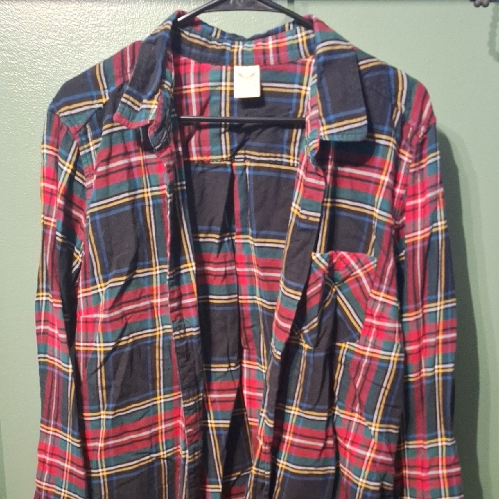 Plaid Button-Up Shirt